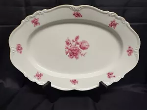 Edelstein Maria-Theresia ovale Servierplatte Straßburg rosa Blumenmuster 13,25 Zoll x 8,75 - Bild 1 von 5