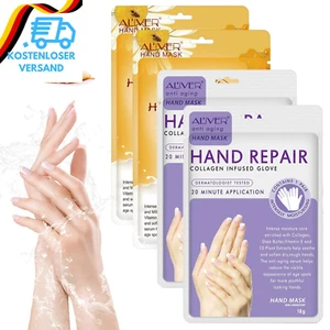 Handmaske 4 Paar Handpflege Handschuhe Feuchtigkeitsspendende Mit Honig & Milch - Bild 1 von 12
