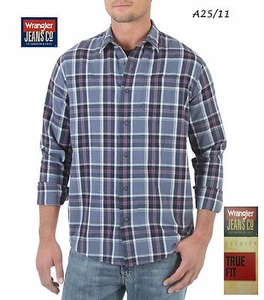 WRANGLER JEANS NEW Indigo True Fit Long Sleeve Cotton Button Shirt Big 3XL QCO - Picture 1 of 5