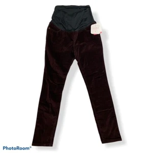 Ingrid & Isabel Womens Maternity Slim Skinny Pants Burgundy Stretch 6/28R New - Picture 1 of 12