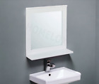 MAINE White  Bathroom Mirror Wood Frame Mirror Wall Mounted With Cosmetics Shelf