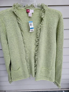 Jennifer Moore Soft Lightweight Honeydew Cardigan Sweater XL NEW w tag - Picture 1 of 5