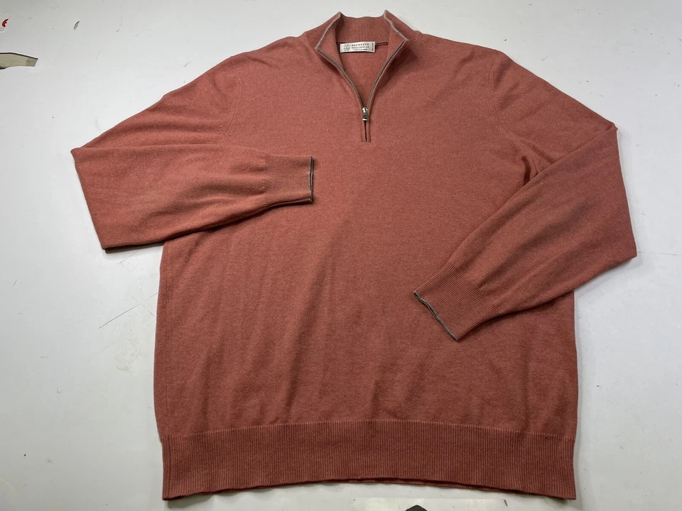 Пуловер Brunello Cucinelli 100% кашемир 1/4 на молнии свитер джемпер мужской 58 Италия - Изображение 1 из 4