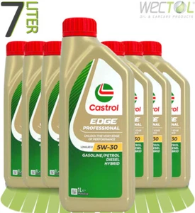 7 x 1 L Castrol Edge Professional Longlife 3 5W-30 LL III 5W30 per VW Audi ecc. - Foto 1 di 1