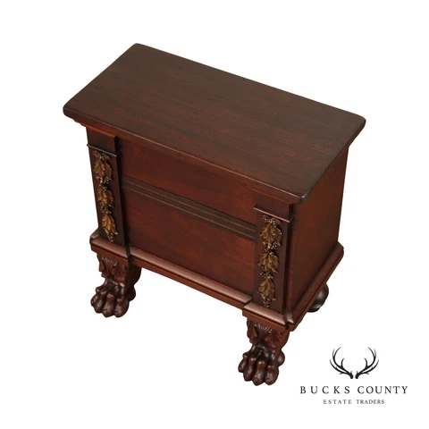 American Empire Mahogany Cellarette or Storage Chest Cover