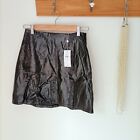 BNWT Supre Pu-Aline Skirt Black Hi-Shine size 8 Mini Short Cute Faux Leather