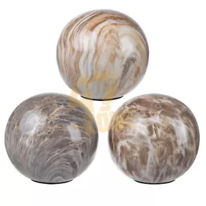Ceramic S/3 Marbleized Ball Accents Brown Indoor Outdoor Home Decor Tabletop - Picture 1 of 10