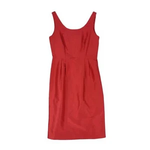 Nuevo con etiquetas Vestido Talbots 100% Seda Rojo Talla 8 Funda Midi Sin Mangas Carrera Formal Fiesta - Imagen 1 de 7