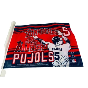 2011 Albert Pujols #5 LA Anaheim Angels Car Window Double Sided Flag RED - Picture 1 of 8