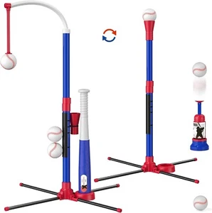 3 in 1 Baseball Set for Kids 3-5 Tee Ball Stand Hanging Tee Ball Launcher - Picture 1 of 9