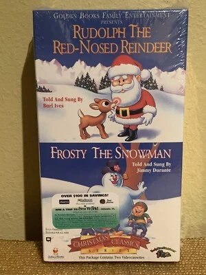 VHS Rudolph the Red Nosed Reindeer & Frosty the Snowman Movies 2 Pack Sealed - Image 1 of 4