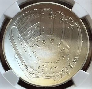 2014-P Baseball Hall of Fame SILVER Dollar. NGC MS-69. - Picture 1 of 4