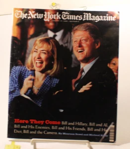 BILL & HILLARY CLINTON 1993 COVER STORY New York Times MAGAZINE SECTION 1/18/73 - Bild 1 von 5