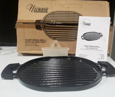 Parrilla de hierro fundido Nuwave con bandeja de goteo 31104 nueva en caja Foto 1 de 2