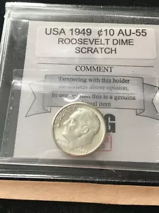 1949 USA, Roosevelt Dime, Scratch - Picture 1 of 8