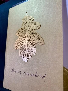 Hallmark Signature Sympathy Condolences Card Beautiful Gold Leaf