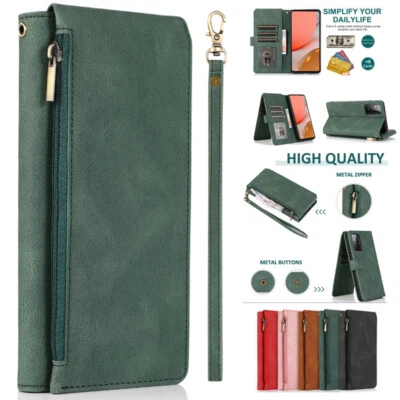 Zipper Pocket Flip Leather Wallet Case For Sony Xperia Z2 Z5 Plus XZS XZ Premium - Image 1 of 4