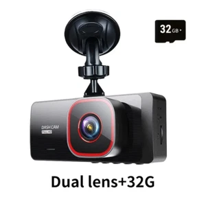 dual lensl 1080P Dash Cam IR Night Vision, Loop Recording 2 inch+32G SD Card - Picture 1 of 8