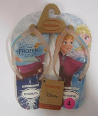 Havaianas Disney FROZEN Elsa Anna Girls Youth Sandals Size 3/4 Y- Flip Flops - Image 1 of 4
