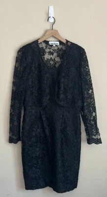 Vestido Vintage Años 80 Panache Negro Encaje Bolero Chantilly Gótico Talla 8 M Conjunto Conjunto Conjunto Foto 1 de 4