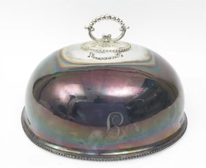 Antike versilberte Fleischkuppel Cloche Deckel 18" x 15" x 8" hoch - Bild 1 von 12