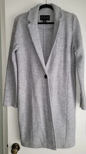 Rachel Zoe Coat Peacoat Medium Women Gray Boiled Wool Blend  - Picture 1 of 13