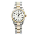 Rolex Datejust 1603 18k Two Tone Buckley White Dial Automatic Men's Watch 36mm