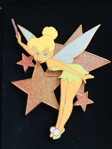Seltene Disney Pin JUMBO Peter Pan Tinker Glocke Sterne Glitzer Fee NEU - Bild 1 von 12