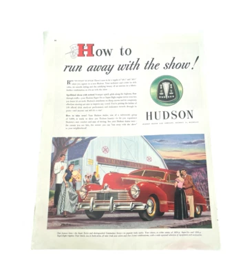1947 HUDSON Car Company Hardtop Red 2 Door Car VINTAGE Print  AD - Image 1 of 3