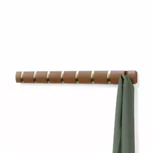 Umbra Perchero de Pared Flip con 8 Ganchos, Perchero, Nogal Claro, Dorado 81 cm - Imagen 1 de 7