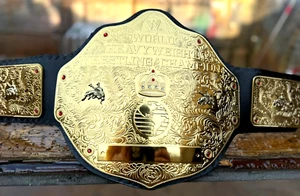 WWE Big Gold World Heavyweight Championship Belt Adult Size 2mm Metal Plates New - Picture 1 of 8