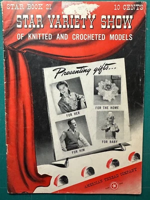 1942 Star Variety Show of Knitted & Crochet Models Suéteres Bolsas Star Book 21 PB Foto 1 de 4