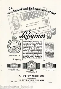 1928 Wittnauer Watch advertisement Longines watches, Lindbergh flight Guatemala. - Picture 1 of 1