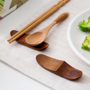2Pcs Japanese Wooden Chopstick Holder Spoon Tray Rack Stand Tableware Supplies - Picture 1 of 5