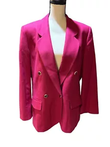 Vtg. PENDLETON Women’s Virgin Wool Blazer Jacket Double-Breast USA Dk Pink Sz 12 - Picture 1 of 8