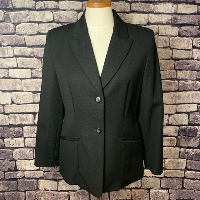 Chaqueta de Carrera Valerie Stevens Talla 10P Negra con Hilos Metálicos Foto 1 de 4