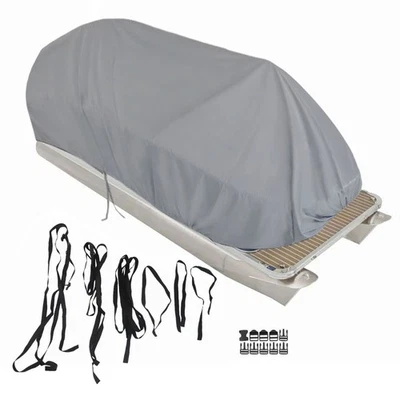 21-24 Ft Boat Cover Waterproof Trailerable Pontoon Heavy Duty Fabric Gray US - Image 1 of 4