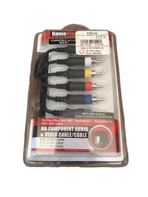 New! Gamestop HD Audio & Video Cable Xbox 360, Playstation 2, 3 Slim, Wii, Wii U - Image 1 of 4