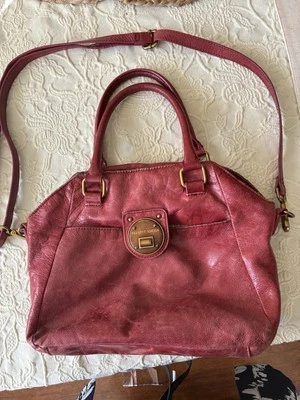 Bolso Bandolera Elliott Lucca Cuero Cartera Rojo Borgoña Hobo Boho Foto 1 de 4