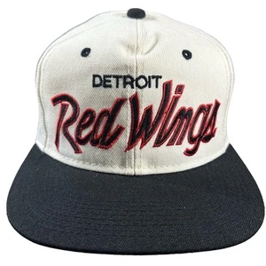 Vintage Detroit Red Wings Script Snapback Hat Sport Specialties NHL Center Ice - Bild 1 von 8