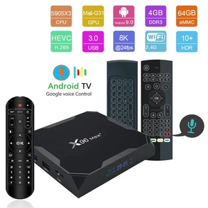 Android 9.0 X96 Max+ 4GB/64GB Bluetooth 8K HDR Dual WiFi Amlogic Voice TV Box - Picture 1 of 12