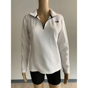 Pullover polar The North Face cuarto cremallera acogedor top capas blanco S - Imagen 1 de 8