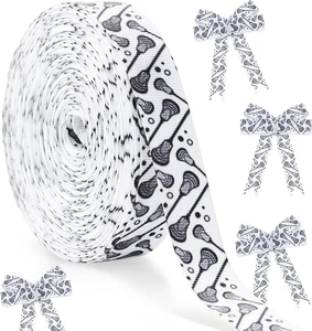 25 Yard Lacrosse Ribbon 3/4" Width Grosgrain Sport Theme Ribbon for Gift Wrappin - Picture 1 of 6