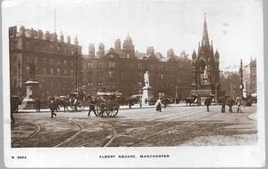 ALBERT SQUARE MANCHESTER UNUSED RP POSTCARD CIRCA 1915 MY REF 6093 - Picture 1 of 1