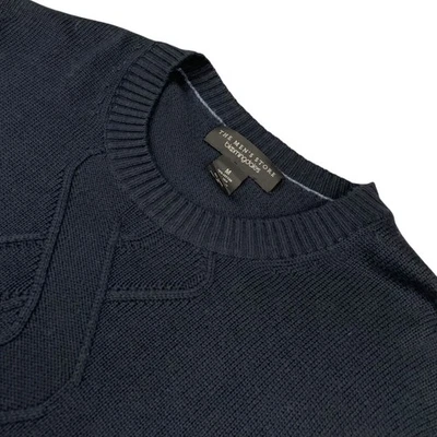 Suéter de punto con cable de algodón/seda/cachemira Bloomingdale's para hombre azul marino • mediano Foto 1 de 4