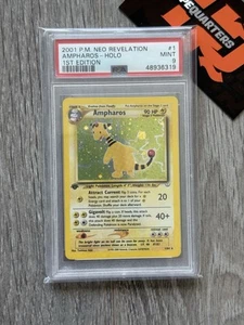 Pokemon Ampharos 1/64 1st Edition Holo Neo Revelation 2001 PSA9 - Picture 1 of 2