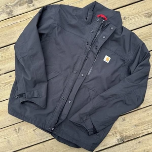 Carhartt Storm Defender Black Rain Jacket Men’s Size M MISSING HOOD - Picture 1 of 14