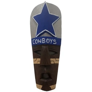 Dallas Cowboys Tiki Totem Statue Mask NFL Wood Carved - Picture 1 of 8