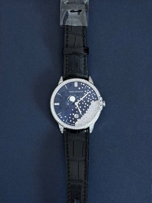 Harry Winston esfera azul medianoche oro blanco completo reacondicionado de fábrica MIDQMP39WW004 Foto 1 de 4