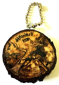 Hawaii Vintage Original Koa Holz Schlüsselanhänger Schlüsselring 1,5 Durchmesser - Bild 1 von 2